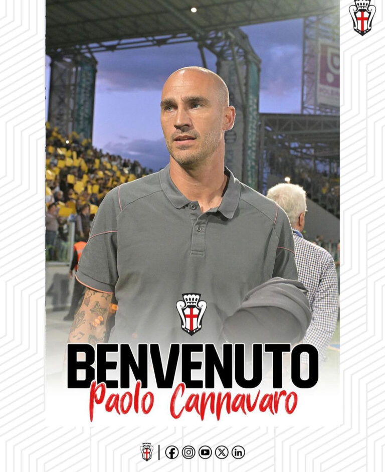Ufficiale: Paolo Cannavaro è il nuovo allenatore del Pro Vercelli