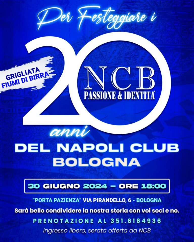 Il Napoli Club Bologna festeggia il suo anniversario: ecco quando