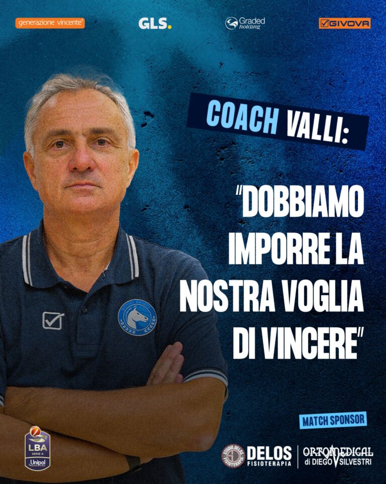 Napoli Basket-Tortona. Valli: “deve prevalere la voglia di vincere”